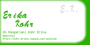 erika kohr business card